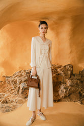 Chic and Simple Modern Cheongsam Blazer and Pants
